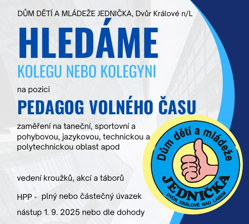 Nabídka práce - Pedagog volného času