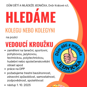 Hledáme vedoucí zájmových kroužků pro školní rok 2025 - 2026